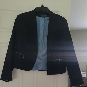Larry Levine Black Blazer with Light Blue Lining